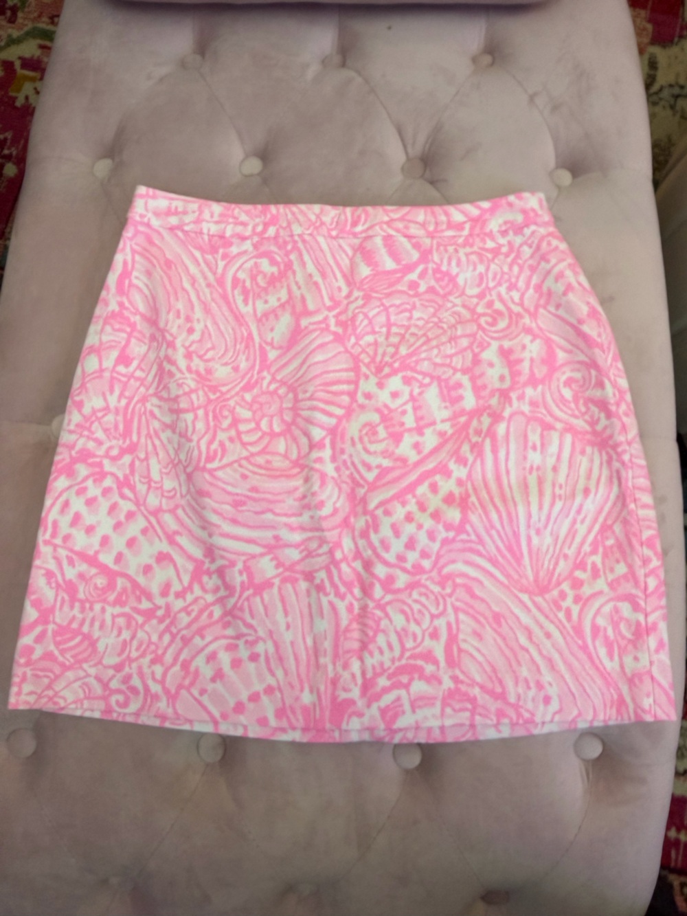 Lilly Pulitzer Pink Shell-Print Skirt